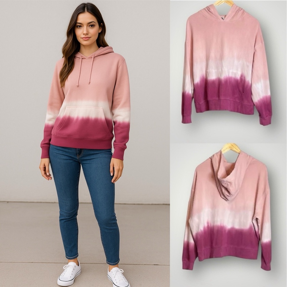 Wildfox | Olivia Hoodie Sweatshirt Ombré Terry Kangaroo Pocket - Picture 1 of 8